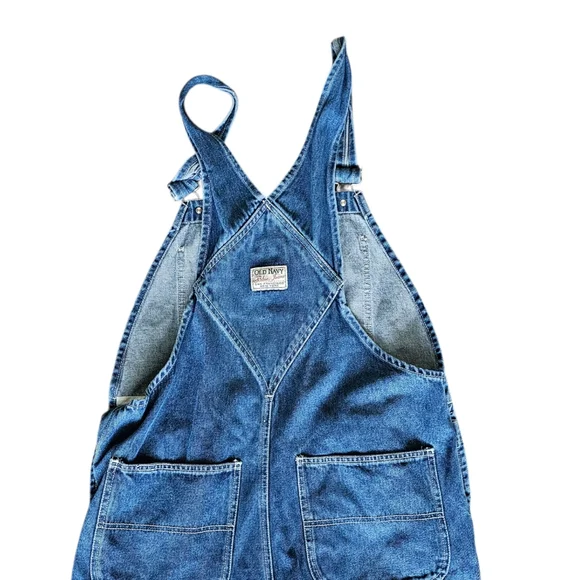Vintage Y2k Old Navy Cropped Blue Denim Overalls - Picture 7 of 9